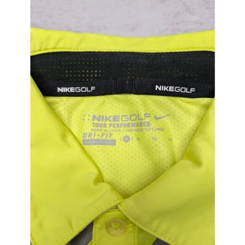 Nike‎ Golf Tour Performance DRI FIT Polo Golf Shirt Men's Medium Bright Stripe - Picture 4 of 5
